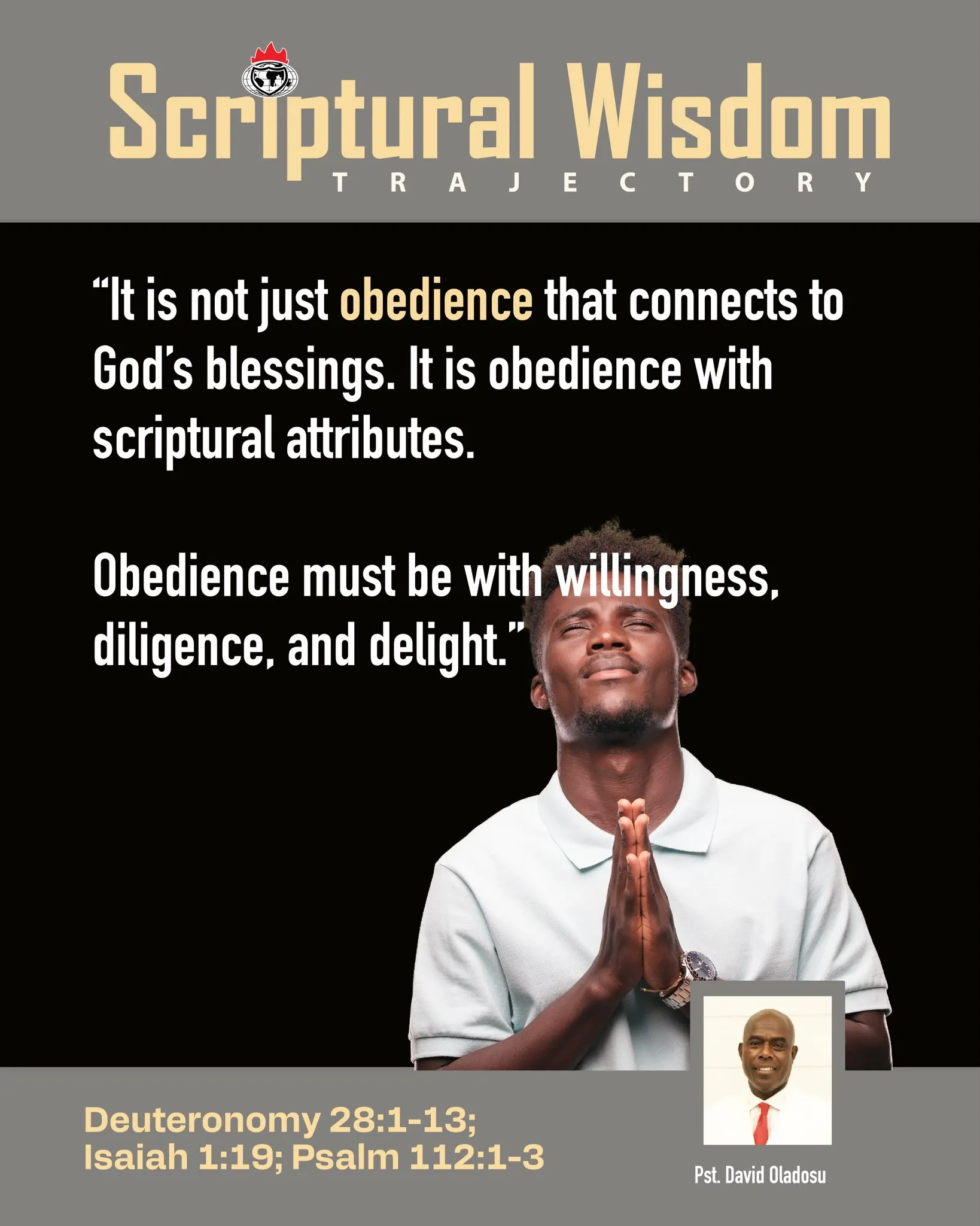 Day 168 - Deuteronomy 28:1-13; Isaiah 1:19; Psalm 112:1-3
